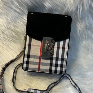 Cato Black and Red Plaid Crossbody Bag